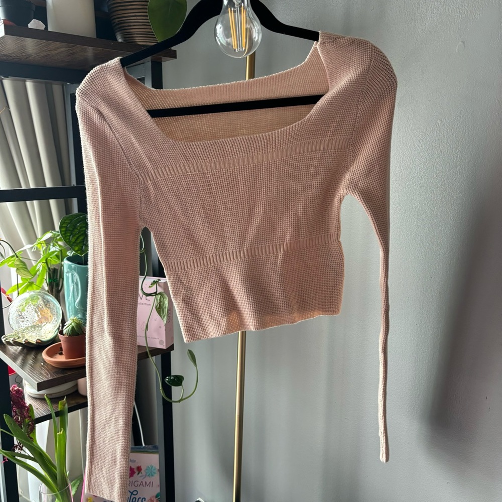 apricot colored sweater